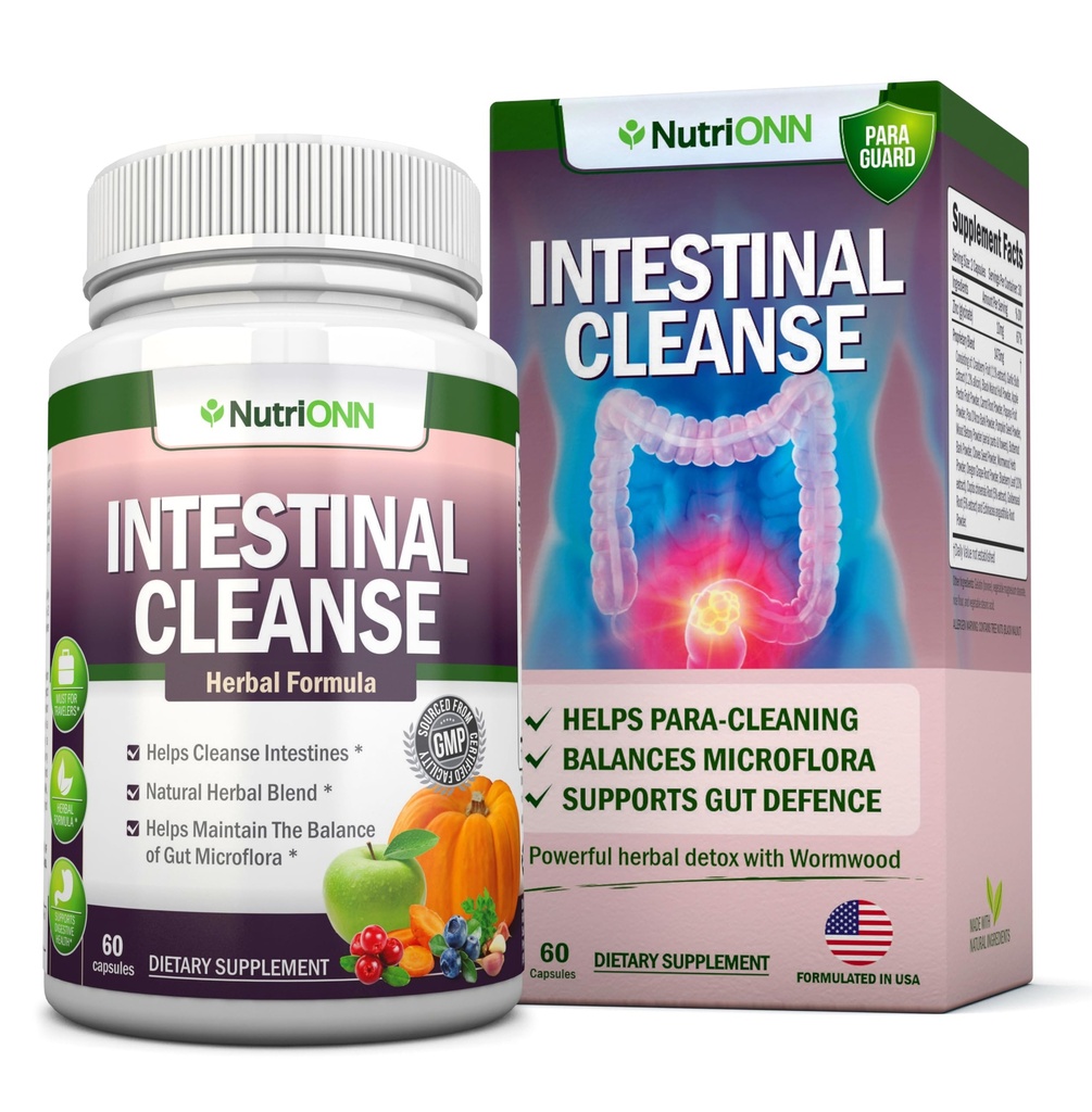 Intestinal Cleanse - Alle naturlige Herbal Detox Formel - Fuld 10-Day Detox Program - Wormwood, Tranebær, Paul D 'Arco, Goldenseal, Hvidløg, Black Walnut Hull, Echinacea og 10 andre naturlige ingredienser
