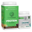 Sunwarrick Brown Rice Protein Powder Plant- Based Dex124; Chokolade 30 Servere & Creatin Monohydrat Powder Dex124; Mikroniseret Unflavored, 60 Servere