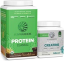 Sunwarrick Brown Rice Protein Powder Plant- Based Dex124; Chokolade 30 Servere & Creatin Monohydrat Powder Dex124; Mikroniseret Unflavored, 60 Servere