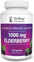 Berg Black Elderberry Capsules (Advanced immunsupport *) med 15.000 IE vitamin D, 60 mg zink, & 90 mg Camu Camu - (4 - in-1) Sambucus Elderberry immunsupport supplement - 90 kapsler