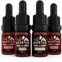 Rocky Mountain Barber Company Beard Oil Sample Size Pack - 4 Unique Beard Oil Varieties (0,17 oz hver) - Cedarwood, Sandalwood, Bamboo & Undufted - Indeholder essentielle olier