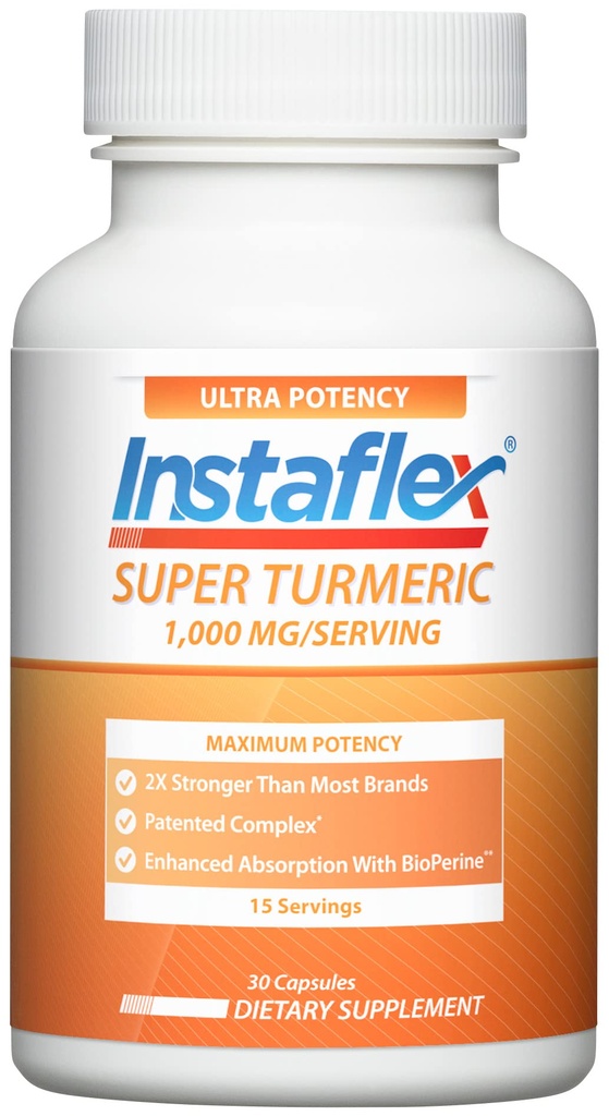 Instaflex Super gurkemeje - 1000mg gurkemeje med BioPerine, Black Pepper Extract, 95% Curcuminoids, 30 Greve