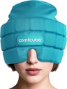 Migræne og hovedpine Relief Ice Cap, 2 Timer Long Længere Cold Therapy Wearable & Washington Form Fitting Ice Hat til Sinus & Stress Relief, Puffy Eyes, Svær Migræne, Chemo