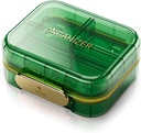 Portable Travel Pill Organizer with 7 Compartments - Perfect Weekly Pill Case Waterproof Pill Box for Daily Vitamins and Medicine, Small Pill Container for Pocket Purse (Green)