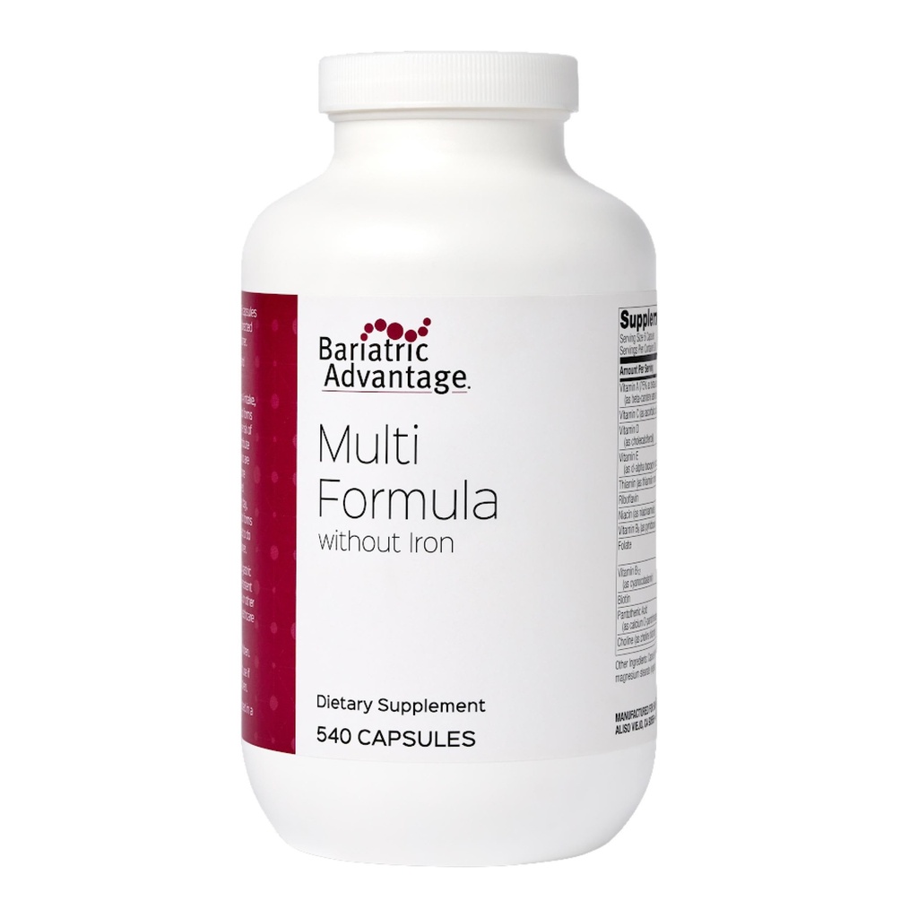Bariatric Advantage Multi Formel uden jern, høj potens Daglig Multivitamin for Bariatric Kirurgi Patienter med 22 essentielle vitaminer og næringsstoffer - 540 kapsler