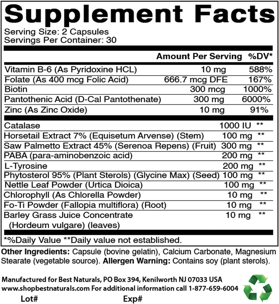 Anti grå hår formel & Ashwagandha Extract 500 Mg