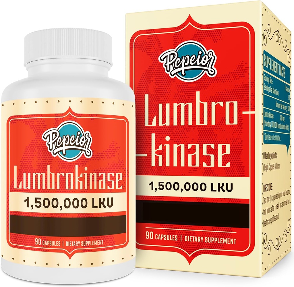 Lumbrokinase 200mg (Max Aktivitet 1.500.000 LKU) - Lumbrokinase Enzymes supplement, mere effektiv end Nattokinase - 90 kapsler