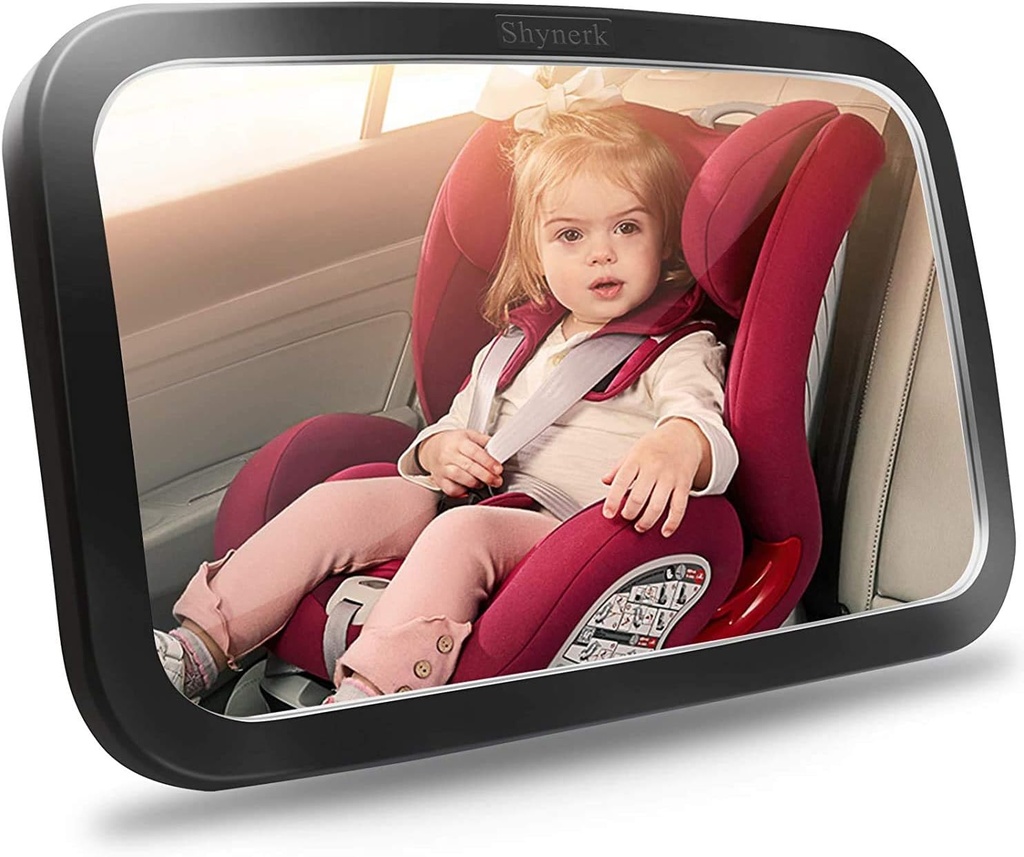 Shynerk Baby Car Spejl, Safety Car Seat Spejl til bagside Facing Infant med bred krystal Clear View, Shatterproof, 360 ° Rotation, Crash Testet og Certified