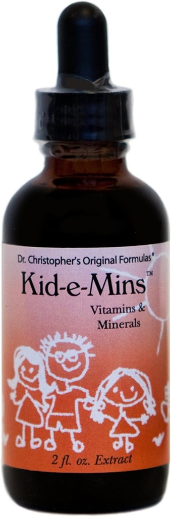 Christopher 's Original Formulas Kid- E- Mins Vitamin & Min, Natural Orange Flavor, Kids Flydende Multivitamin, 2 oz