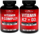 Divine Bounty Super B Complex Vitamin & Vitamin K2 med D3 Bundle