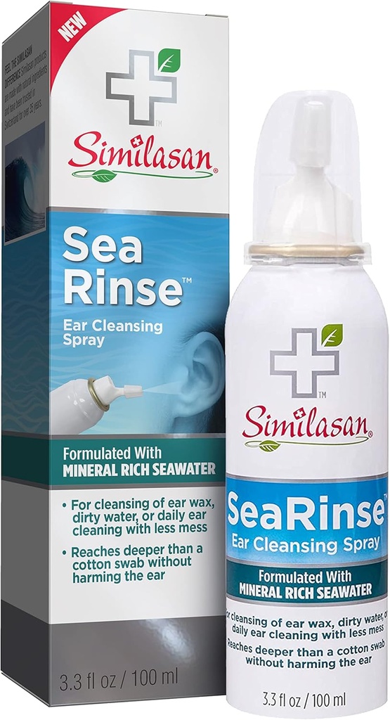 Simagasan SeaRinse Ear Cleansing Spray til Ear Rengøring og Ear Wax, 3.3 Fl Oz