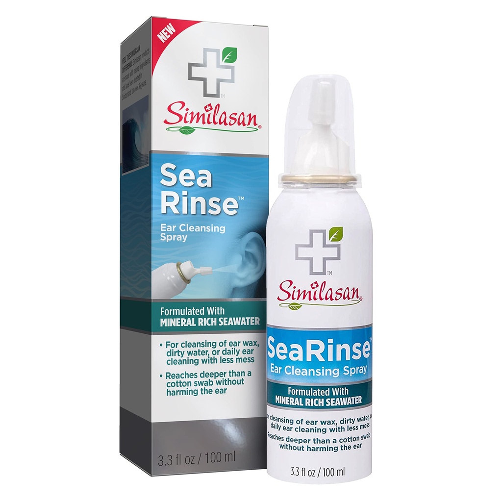 Simagasan SeaRinse Ear Cleansing Spray til Ear Rengøring og Ear Wax, 3.3 Fl Oz