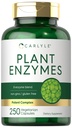 Carlyle Plant Enzymer med Protease, Papain, Lactase og Bromelain 124; 250 Kapsler