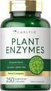 Carlyle Plant Enzymer med Protease, Papain, Lactase og Bromelain 124; 250 Kapsler