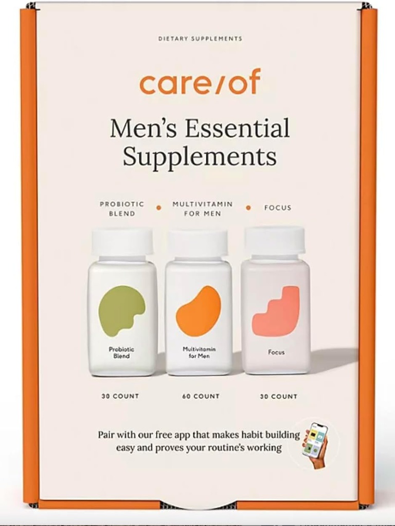 Care / of Mænds Essential Supplements 3 Pack, Multivitamin, Probiotic, and Focus (90 ct.)