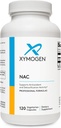 XYMOGEN NAC N- Acetyl- Cystein 600mg - cardiovaskulær, antioxidant, leverdetox + immunsupportsupplement - understøtter Glutathione Syntese - Non- GMO NAC supplement (120 kapsler)