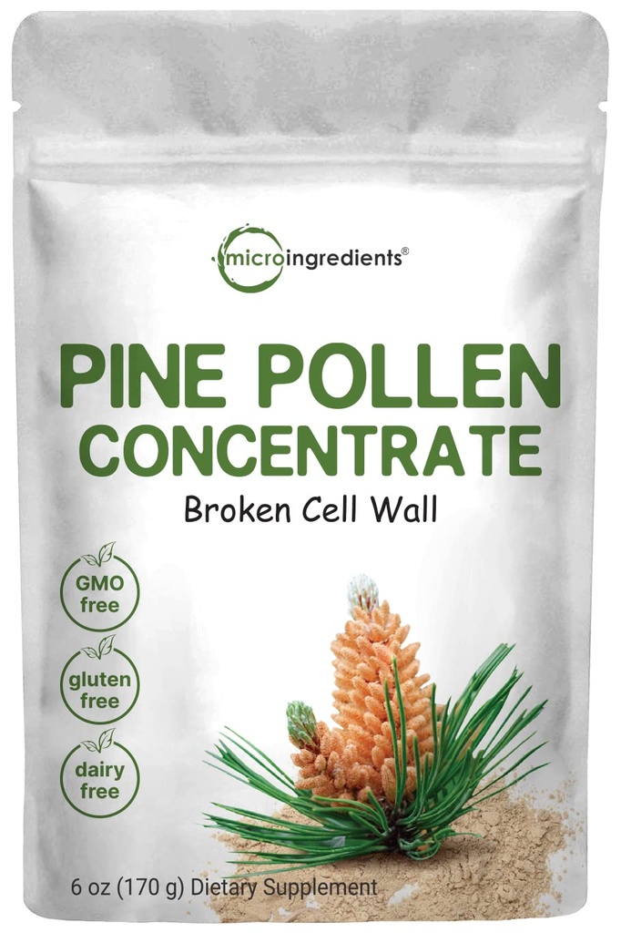 Mikroingredienser Pure Pine Pollen Powder, 6 Ounce, Wild Høst en brudt cellevæg, understøtter immunsystemet sundhed, øger energi, antioxidant & androgen, Ingen GMO 'er, Vegansk Friendly