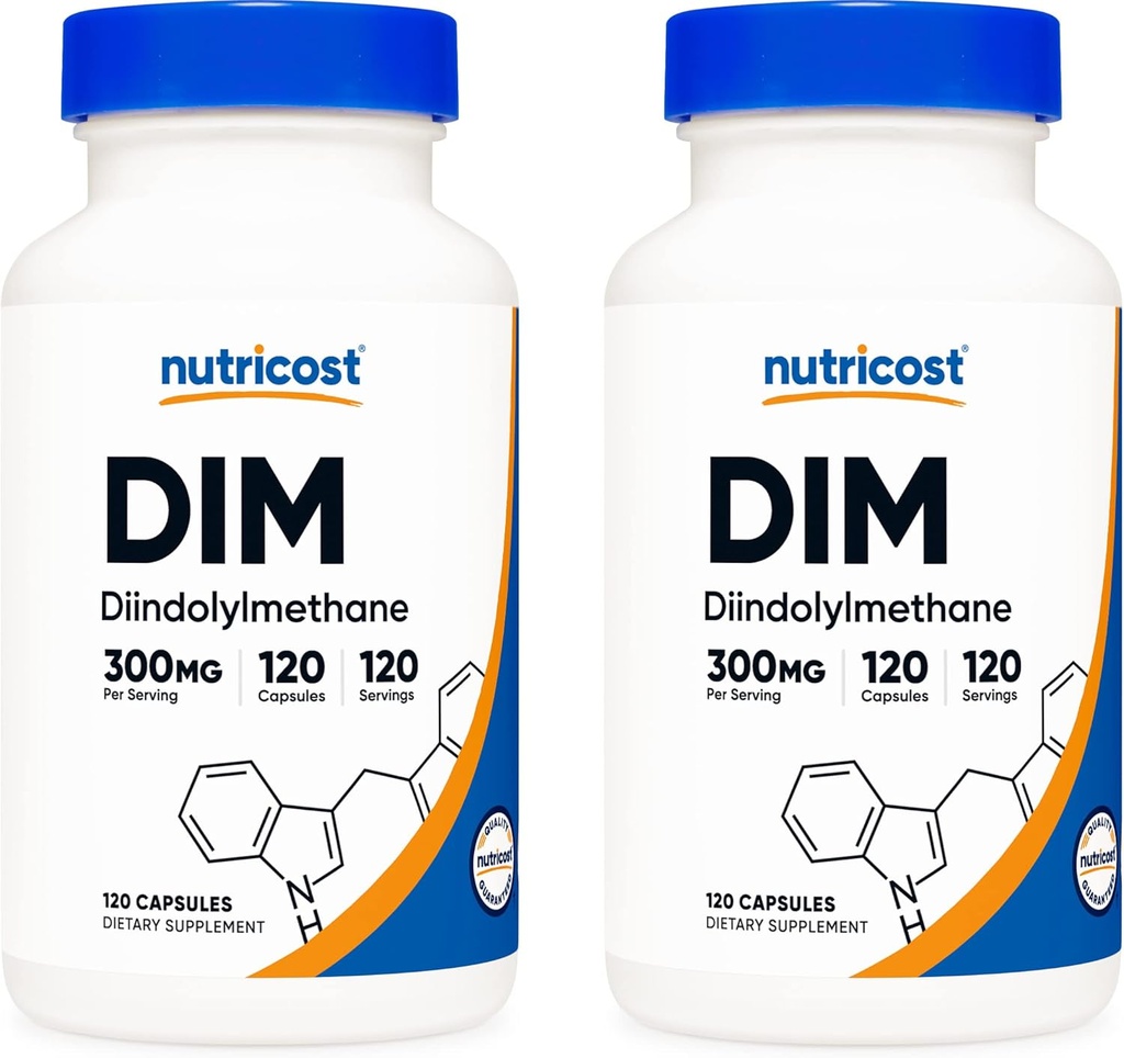 Nutricost DIM (Diindolylmethan) 300mg, 120 kapsler med BioPerine (2 flasker)