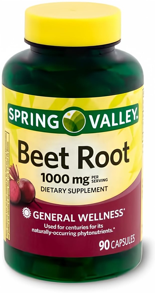 Spring Health Valley Beet Root Dietary Supplement, 1000 mg, 90 Greve + din Vitamin Guide ©