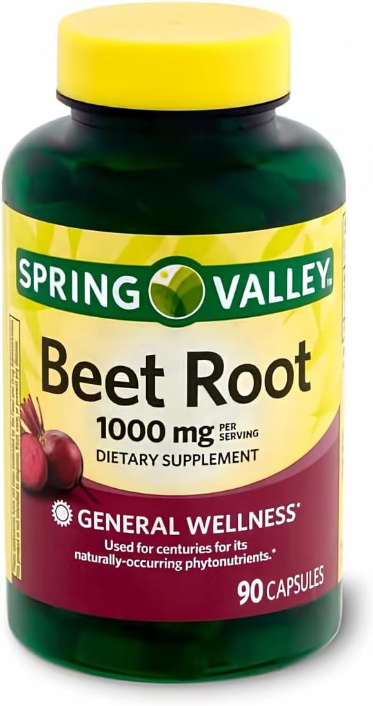 Spring Health Valley Beet Root Dietary Supplement, 1000 mg, 90 Greve + din Vitamin Guide ©