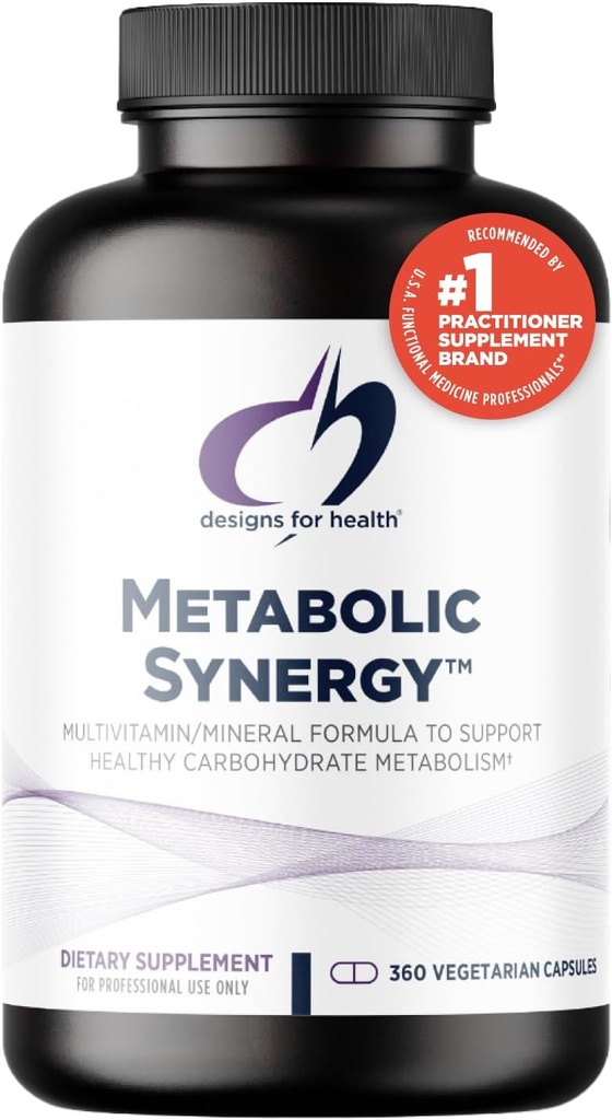 Design for sundhed Metabolic Synergy - Multivitamin og Mineral supplement med krom, zink, Selen, R- Lipoic Acid, Vitamin + mere (360 kapsler)