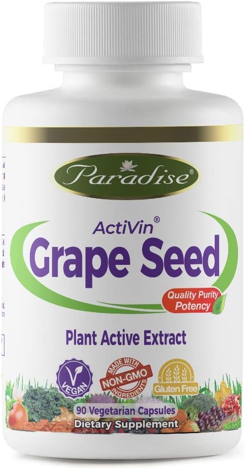 Paradise Herbs Vegetariske Kapsler, Activin Grape Seed med Amla, 90 Greve