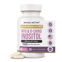 Swiss Activa + Labs Myo Inositol Supplement & D- Chiro Inositol Supplement - Premium Hormonbalance for kvinder & PCOS kosttilskud - Regulere menstruationscyklus - Ovarie Support - 30 dages forsyning
