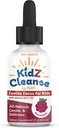 Kidz Cleanse Budd124; Zeolite Detox for børn Budding124; Udvikling, Opførsel, Energi og Gut Health Support Supplement Budding124; Let at tage, Pure Flydende Zeolite Drops + Methyl B12 + D3 (Raspberry Flavor) - 2oz