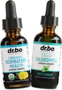 Lung Detox Respiratory Health Drops & Chlorophyll Flydende - Økologisk Respiratory Supplements Herbal Lung Cleanse Mullein til Lungs Bronchial Support - Chlorophyll Drops Odor Cleanse Intern Deodorant