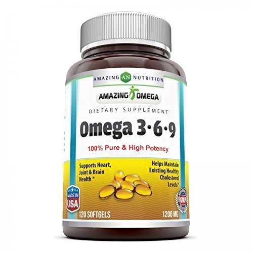 Amazing Omega 3.6.9 Supplements124; 1200 Mg- 124; Lemon Flavor • 124; Unique Formel of Flaxseed Oil, Borage Oil, Fedtsyrlingvand • 124; Non- GMO • 124; Gluten- Free • 124; Made in USA (1 Pack • 124; 250 Softgels)