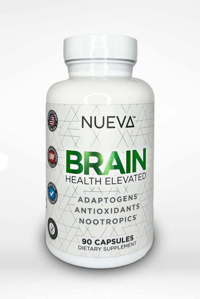 Nueva Brain Health - 90 Cap Note 124; Premium Blend af antioxidanter, Adaptogens & Nootropics