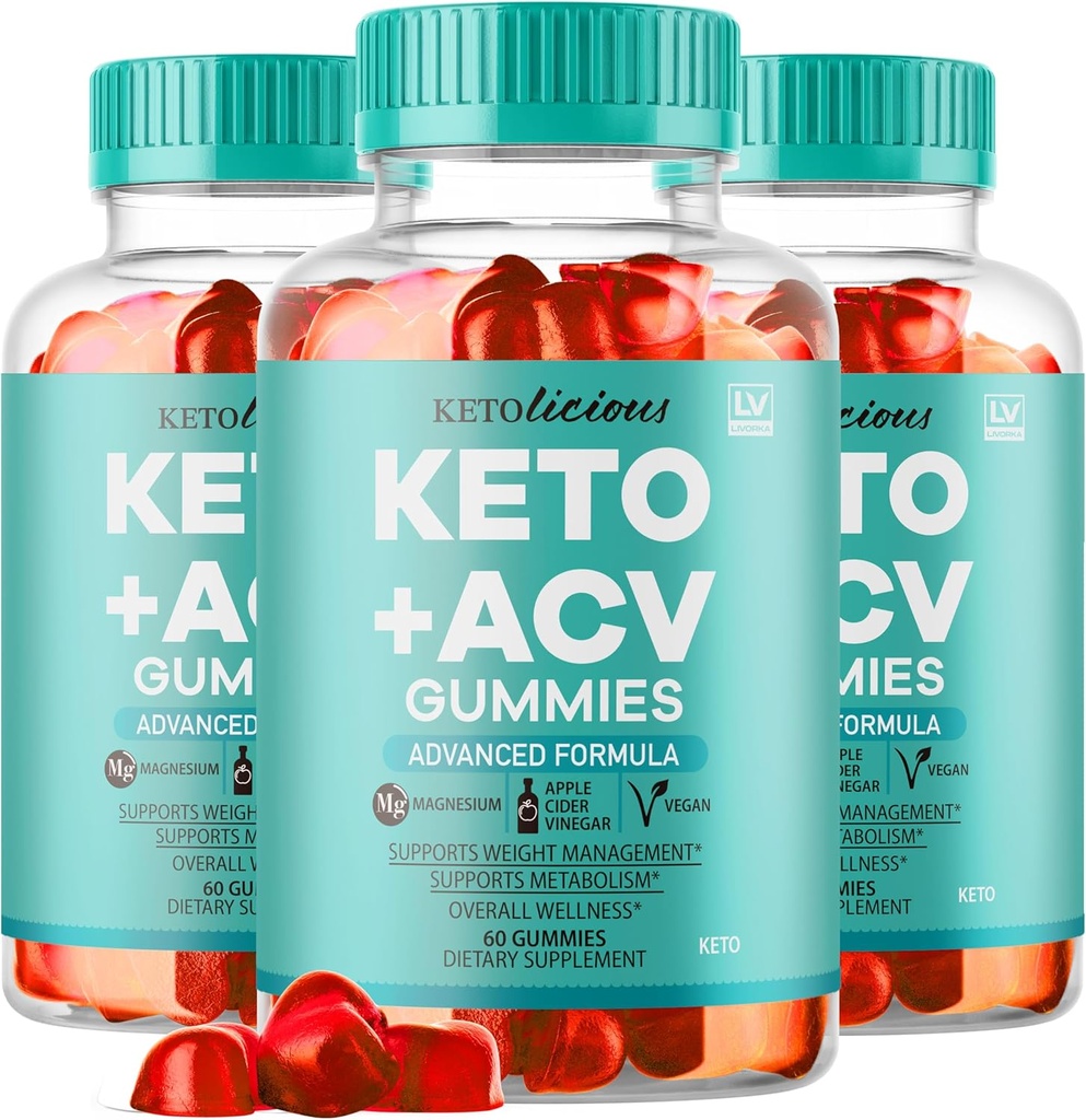(3 Pack) Ketolicious Keto ACV Gummies, Ketolicious Gummys Advanced Formel 1050MG, All Natural Premium Plus Apple Cider Vincious Gummics Maximum Strength Gomitas Anmeldelser, 180 Gummies for 3 Måneder