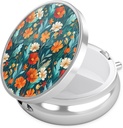 Nipichsha Pill Box, Small Pill Case for Purse & Pocket, Cute Travel Medicine Organizer, Portable Medicine Container Holder to Hold Vitamins, Medication, Fish Oil & Supplement, B04-Beautiful Flowers