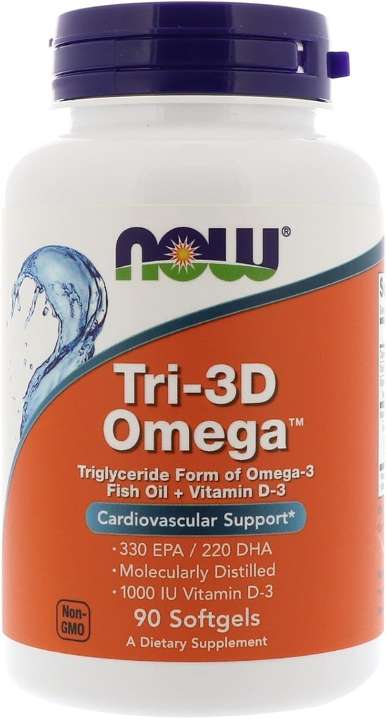Foods Now Foods, (3 Pack) Tri- 3D Omega, 330 EPA / 220 DHA, 90 Softgels