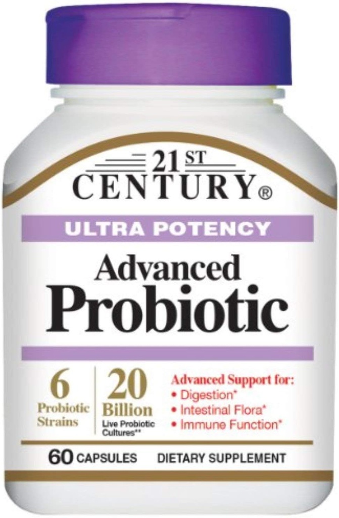 21. århundrede Ultra Potency Avancerede probiotiske kapsler 60 ea (pakke med 4)