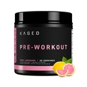 Kaged Original Pre Workout Pulver • 124; Pink Lemonade • 124; Pre-Workout med Creatin, Beta Alanine, L- Citrullin, BCAAs • 124; 274 mg Organic Coffein • 124; Pre-Supplements for Mænd & Kvinder • 124; 20 Servering