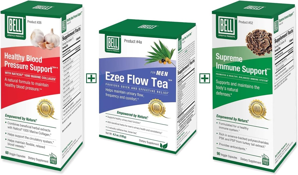 Bell Bundle - Supreme immunforsvar, Ezee Flow urinære støtte te & sund blodtrykssupport- 25 år rundt i verden, solgt direkte af producenten