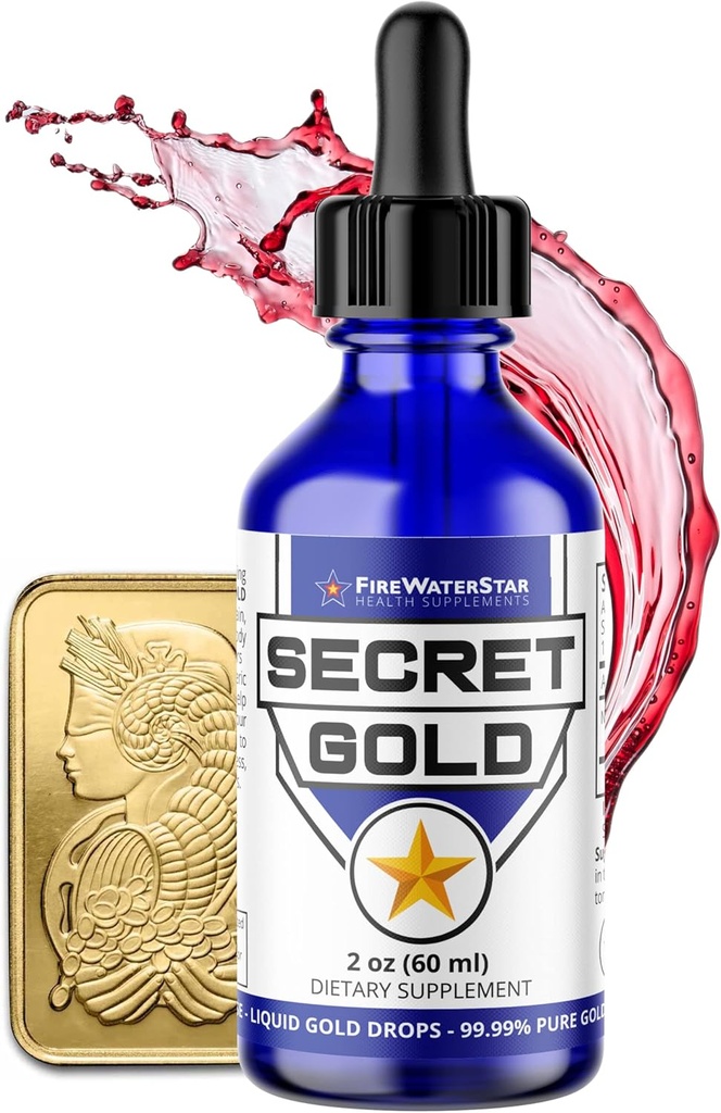 FWS Kolloide Gold Liquid Drops, Ascension Meditation Spiritual Aid Brain Boost, Forbedre Bevidsthed Klarhed Drømmeundervisning, Lavet af 99,99% Pure Swiss Gold, 100 ppm, Ruby Red, Real 24K
