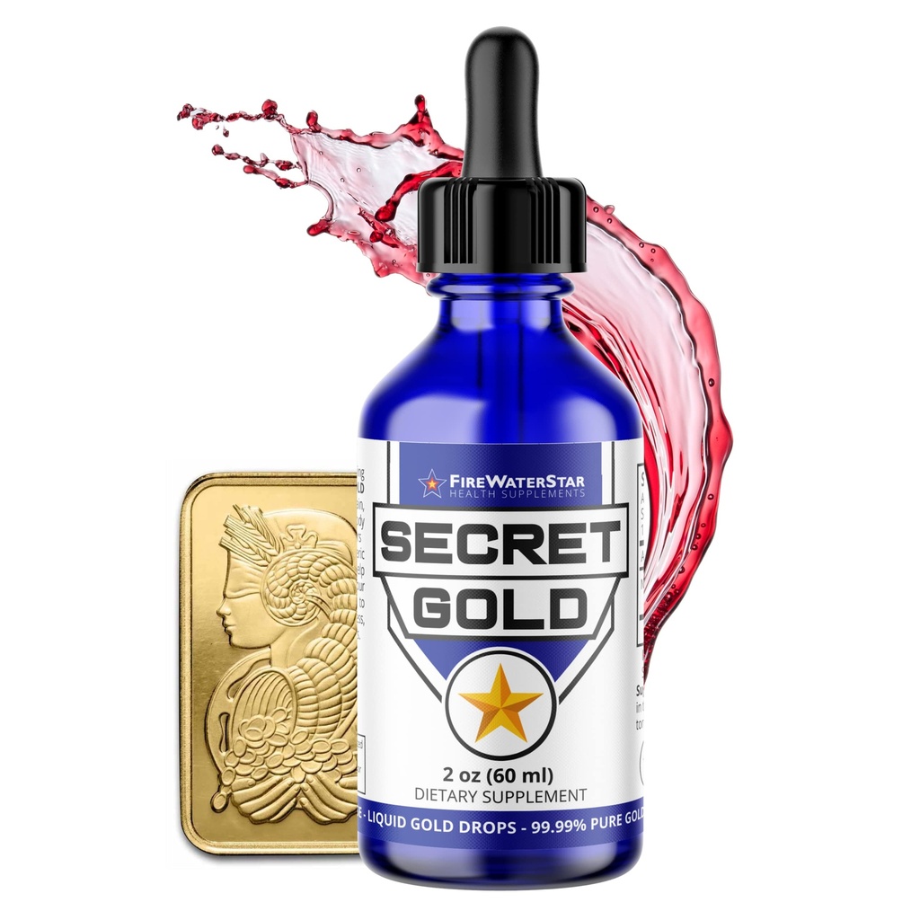 FWS Kolloide Gold Liquid Drops, Ascension Meditation Spiritual Aid Brain Boost, Forbedre Bevidsthed Klarhed Drømmeundervisning, Lavet af 99,99% Pure Swiss Gold, 100 ppm, Ruby Red, Real 24K