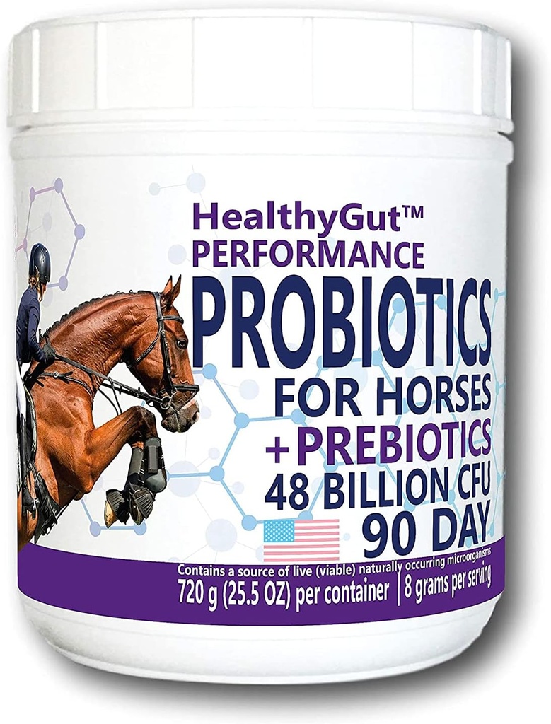 HealthyGut ™ Probiotika til heste Kosttilskud, All- Natural fordøjelsessystem Performance Formel (90 dage)