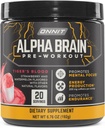 ONNIT Alpha Brain Pre- Workout Powder, IGEN ™ Non- GMO Testet, Tigers blod flavor, Pre- workout supplement for kvinder og mænd, Kosttilskud, 20 Serveringer pr Tub, 6.76 oz