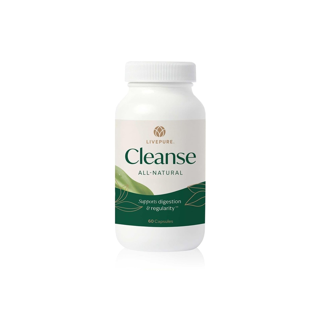 PURE Cleanse Capsules Measures 124; Gentle fordøjelsesstøtte til kvinder Measures 124; Plant- baseret, Vegan, & Non- GMO Formelle Measures 124; Understøtter Gut Health & Digestive Comfort Measures 124; Clean Wellness Supplement Measures 124; 60 Kapsler