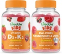 Lifeable Vitamin D3 + Vitamin K2 Kids + Calcium Magnesium & Zink Kids, Gummies Bundle - Great Tasting, Vitamin Supplement, Gluten Free, GMO Free, Chewable Gummy