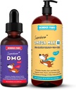 WONDER PAWS Premium DMG Liquid Plus Omega Max Fish Oil - for hundens immunforsvar, hud, allergier, fælles pleje & samlet sundhed - DMG 4 ounces - Omega Max 16 ounces