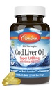 Carlson - Cod Lever Oil, Super 1000 mg + Vitaminer A & D3, Wild Norwegian, Sustainable Sourced, 100 Softgels