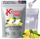 Krampade Fiber Supplement Electrolytes Powder - 9g Prebiotic Fiber + 2000mg Potassium Supplement + Magnesium | Cramp Relief | Hydration Packets| Digestive Health Support