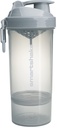 Smartshake O2GO ONE Plastic Protein Shaker Flaske 800 ml • 124; 27 oz - Bladsikker Screw- on Lid - BPA Free - Unisex - Mist Gray