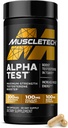 MuscleTech Testosterone Booster for Men, AlphaTest - T-Boost Mens Supplement with Tribulus Terrestris & Boron - Daily Male Gym Workout Supplements for Muscle Growth, Stamina & Energy - 120 Pills