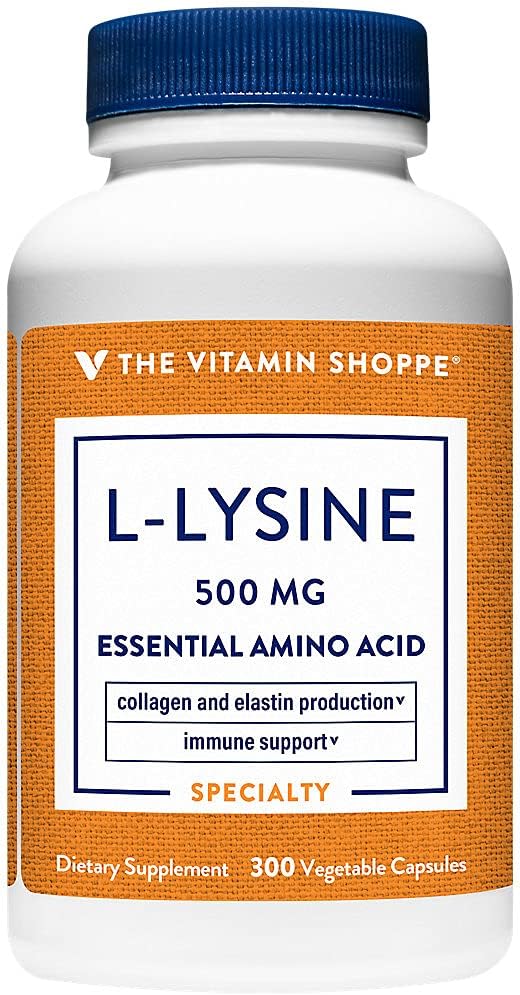 Vitamin Shoppe L- Lysin 500MG én gang dagligt (300 kapsler)