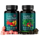 Hver dag Debloat & Detox Sugar- Free Fruits and Veggies Gummies - Energistøtte med Superfood Frugt og Grøntsager Supplement (120 Chews) Cruelty- fri, Vegan, Gluten- fri, Frugt og Vegetabilske Vitamin